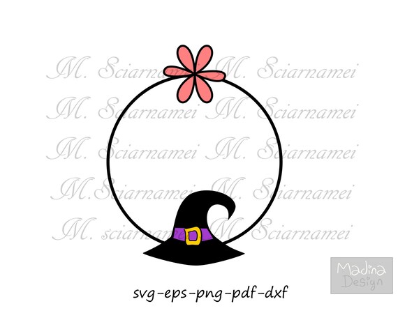 Witch Hat Halloween Frame Svg Files Vinyl Decal Monogram Etsy
