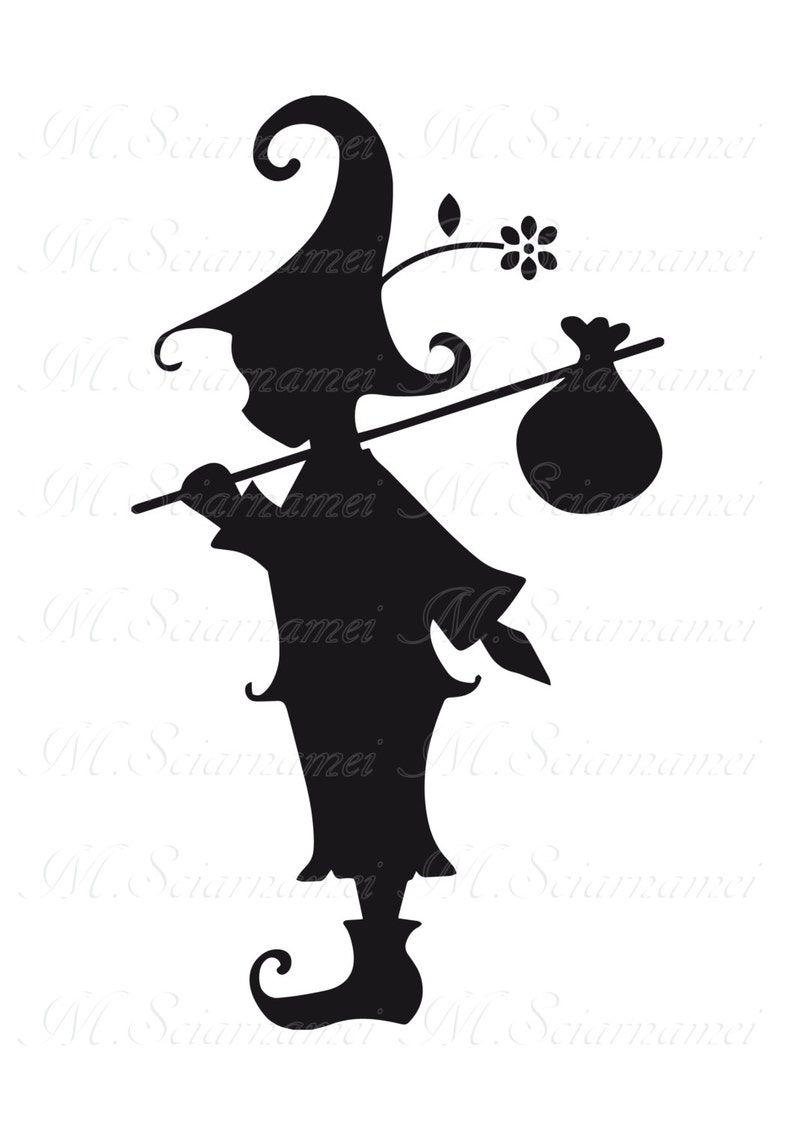 Download Gnome-Printable-ClipArt-Silhouette-Instant | Etsy