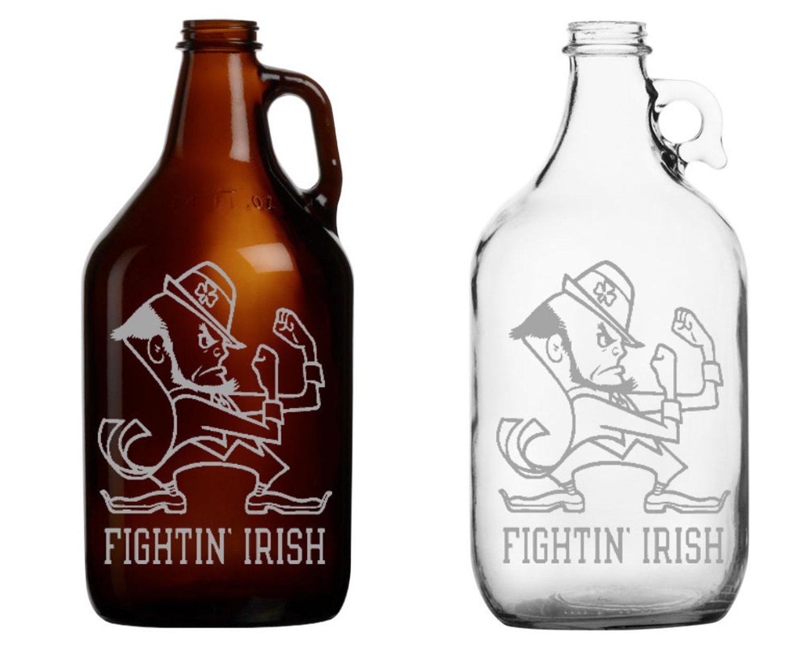 Notre Dame Etched Barware Mug Glass Beer Growler Etsy