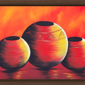 Abstrakte afrikanische Tontöpfe Wandkunst|Afrikanische Wandkunst | Afrocentric Digital Download | Mutige Kulturelle Wohnkultur | Sofortige druckbare Kunst