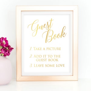 Gold Foil Photo Guest Book Sign - Photo Booth Wedding Sign - Photobooth Guestbook Wedding decorations - Wedding Guest Book Ideas - Scrapbook
