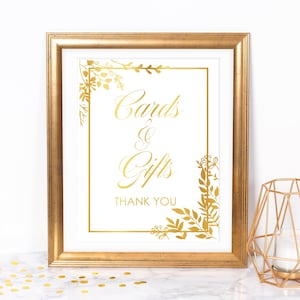 Plaque pour cartes et cadeaux verdure feuille d'or, plaque de mariage, plaques de mariage, plaque cartes de mariage, décoration d'enseigne pour cadeaux de mariage, décorations de mariage