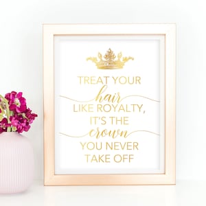 Haarsalon Dekor Krone Zitat Mädchen Druck, Motivation Poster, Haar Zitat, Haar Wandkunst, Mode Dekor, Positive Sprüche, Beste Freundin Geschenk