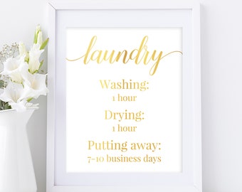 Laundry Sign Gold Foil Print, Funny Quote, Laundry Room Decor, Laundry Print, Laundry Sign, Funny Cleaning, House Warming Gift