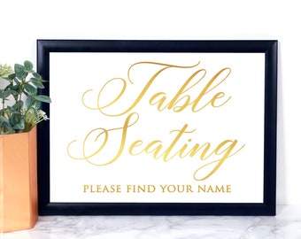 Wedding Seating Decor, Find Your Name Sign, Simple Greeting Sign, Elegant Signage Print, Personalized Seating Chart, Reception Assigned Seat