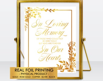 Gold Foil In Loving Memory Sign, Wedding Memorial Sign, Wedding Signs, Celebration of Life Print, Remembrance Table, Remembering a Loved One