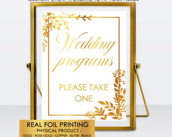 Wedding Programs Sign, Ceremony Sign, Welcome Table Sign, Wedding Decor, Wedding Signage, Wedding Signs, Unframed Table Signs