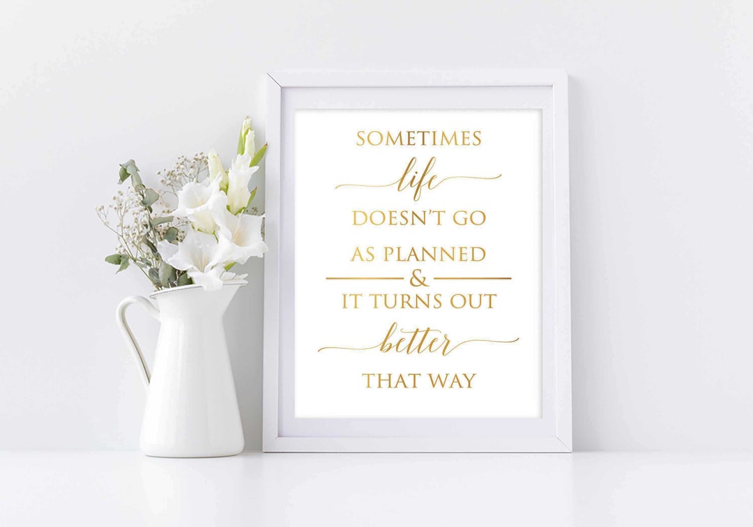 Positive Quotes Wall Art Motivational Quote, Gold Foil Print ...