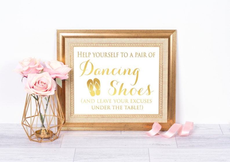 Flip Flop For Wedding Guest Gold Foil Print Beach Wedding Etsy
