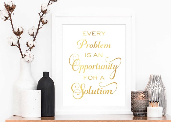 Gold Foil Print Inspirational Quote Positive Quotes Wall Art | Etsy