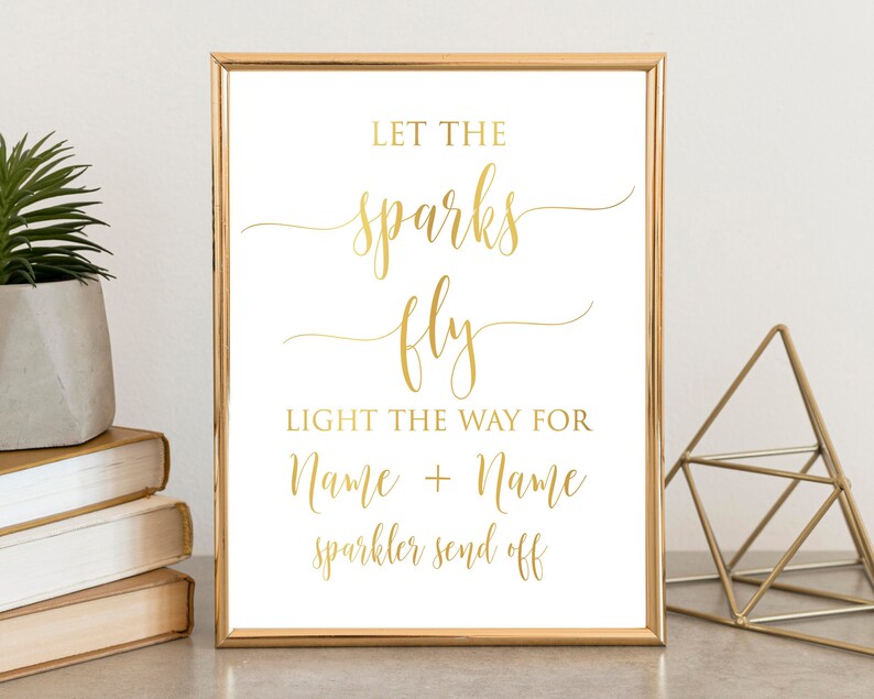 Personalized Wedding Send Off, Custom Wedding Art, Guest Exit Sign, Ceremony Light Sign, Sparklers Send Off, Minimalist Art Signage image 1