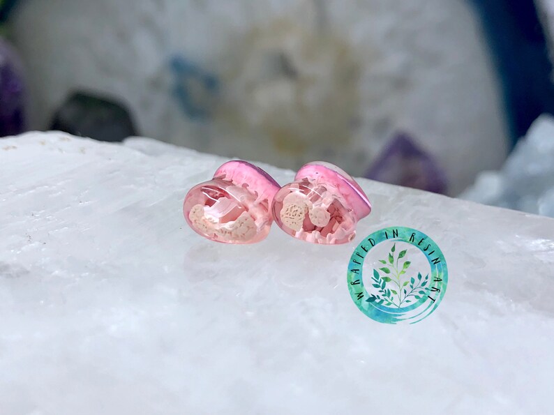 Resin Gauges 6mm Spade Plug Earrings Pink 6mm Ear Gauges Body jewelry- body mod FREE SHIPPING