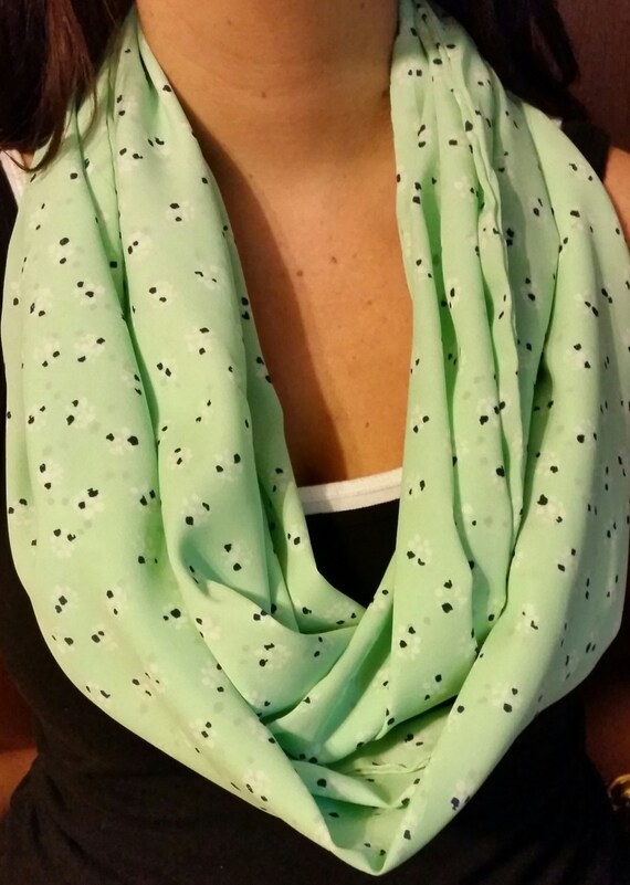 Mint Green Polyester Infinity Scarf Etsy