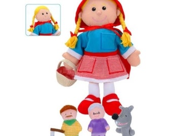 Vintage Famosa Little Red Riding Hood Hand Finger Puppet