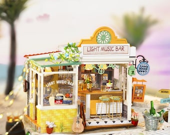 Light Music Bar  DIY Miniature Dollhouse