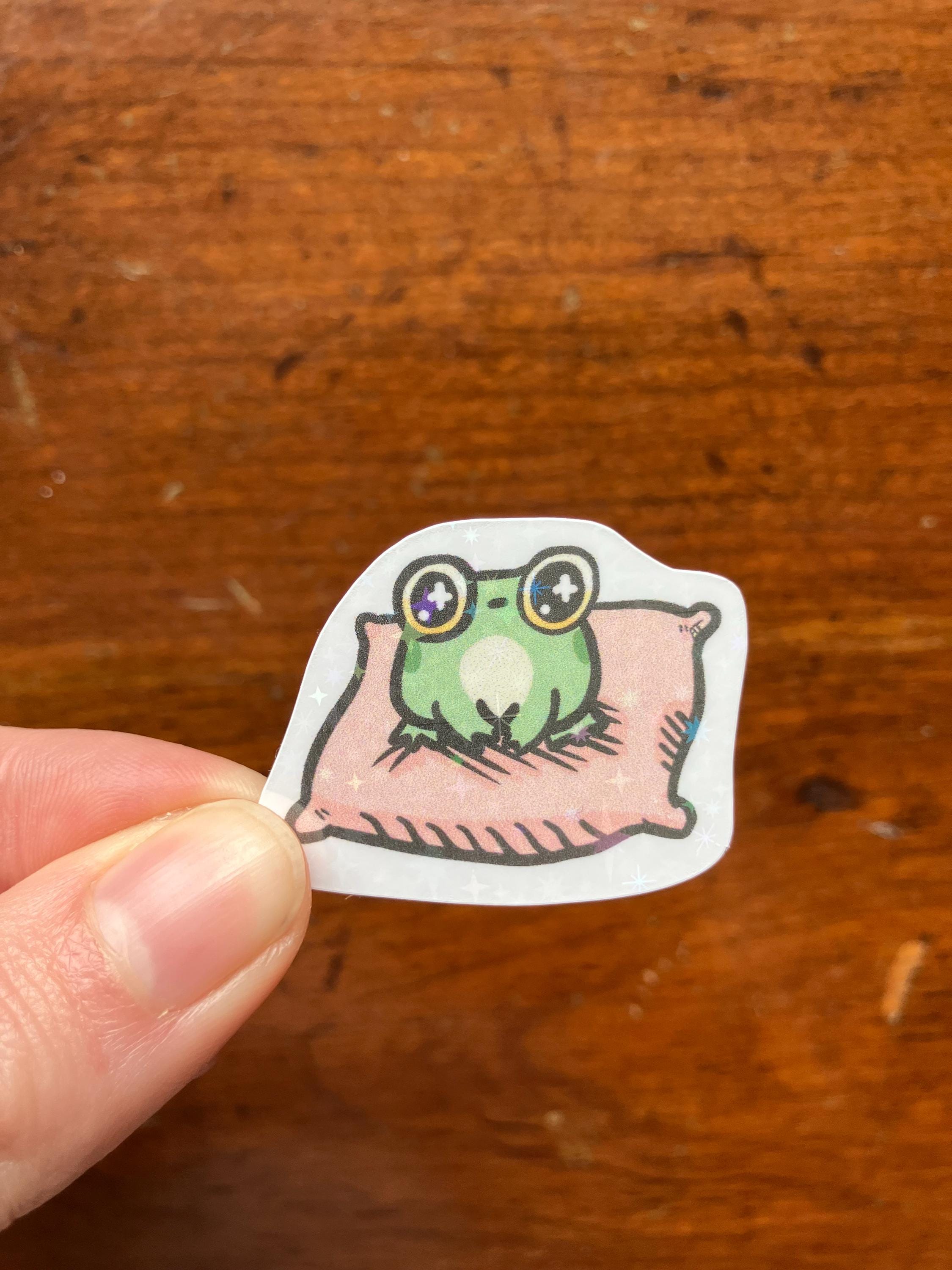 Sleepy Baby Frog, Die Cut Waterproof Vinyl Sticker - Etsy