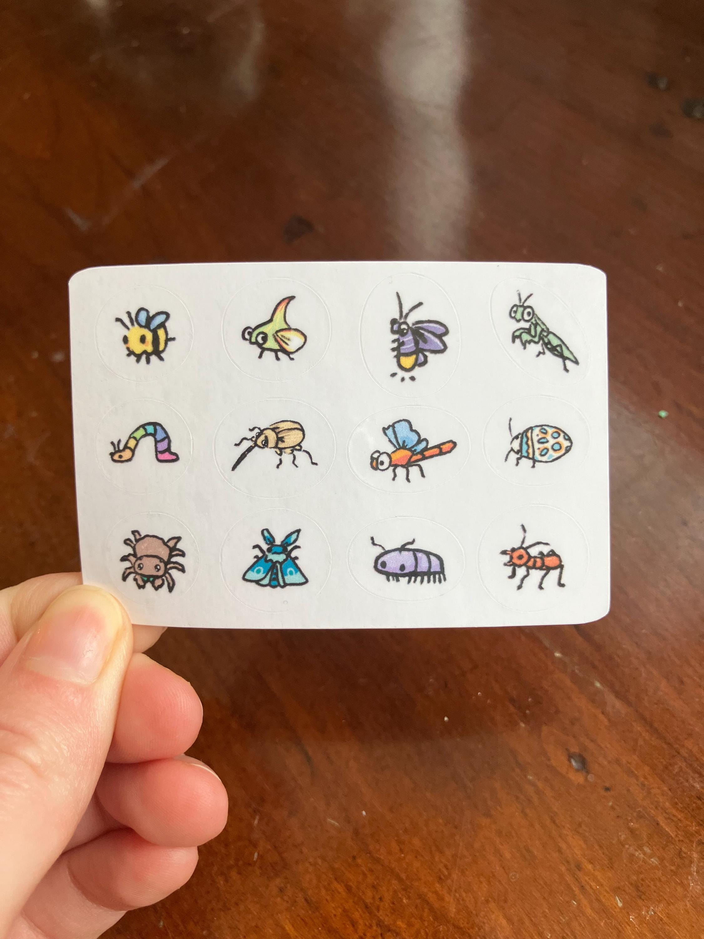 Small Insect Sticker Tiny Bugs Sticker Sheet, Vinyl Waterproof, Insect Illustrations, Quirky ...