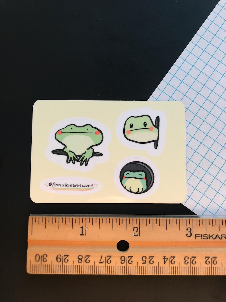 Mini Frogs Sticker Sheet, Silly Frog Drawings, Vinyl Waterproof - Etsy