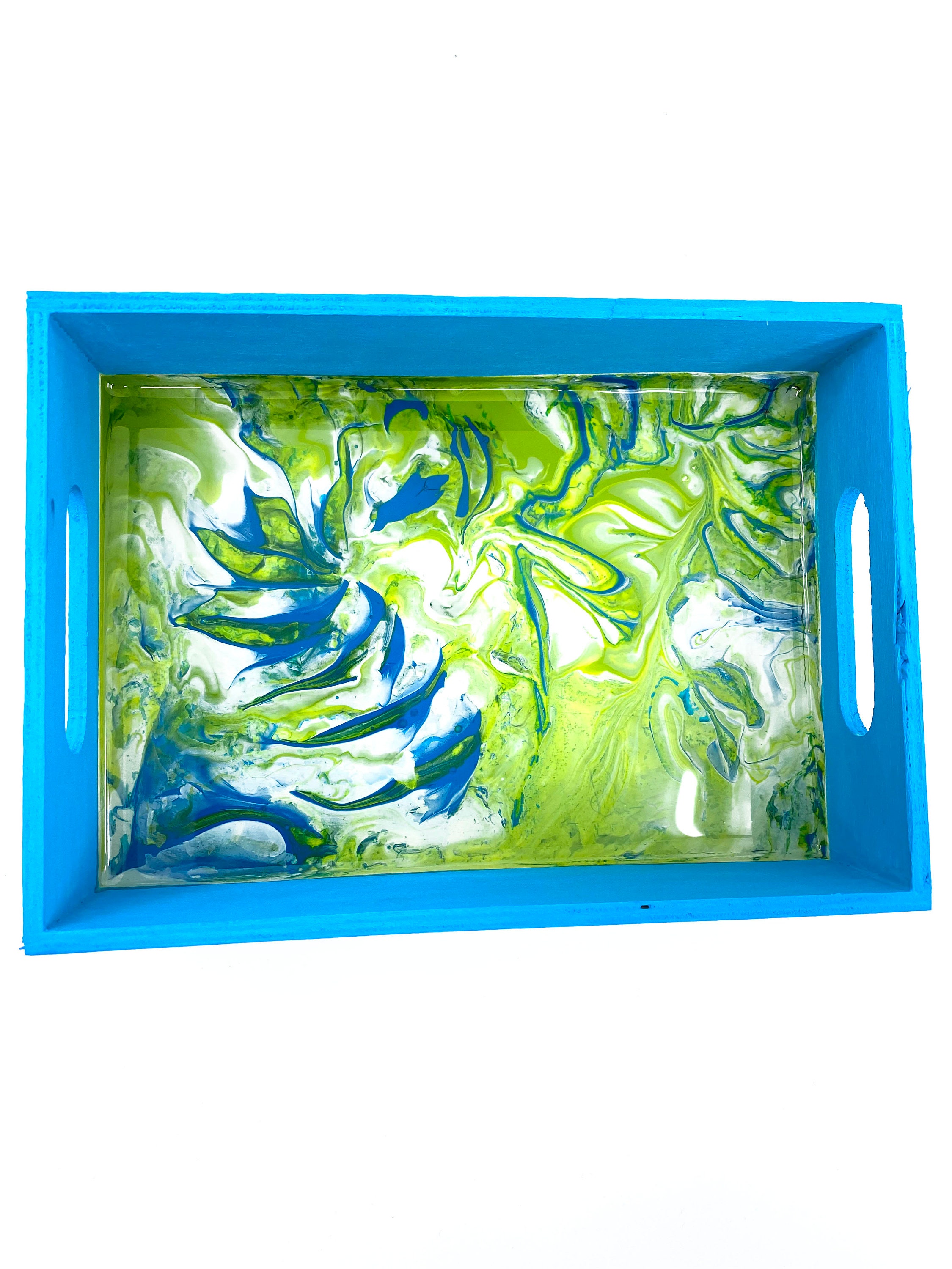 Teal Green and White Trinket Tray Etsy