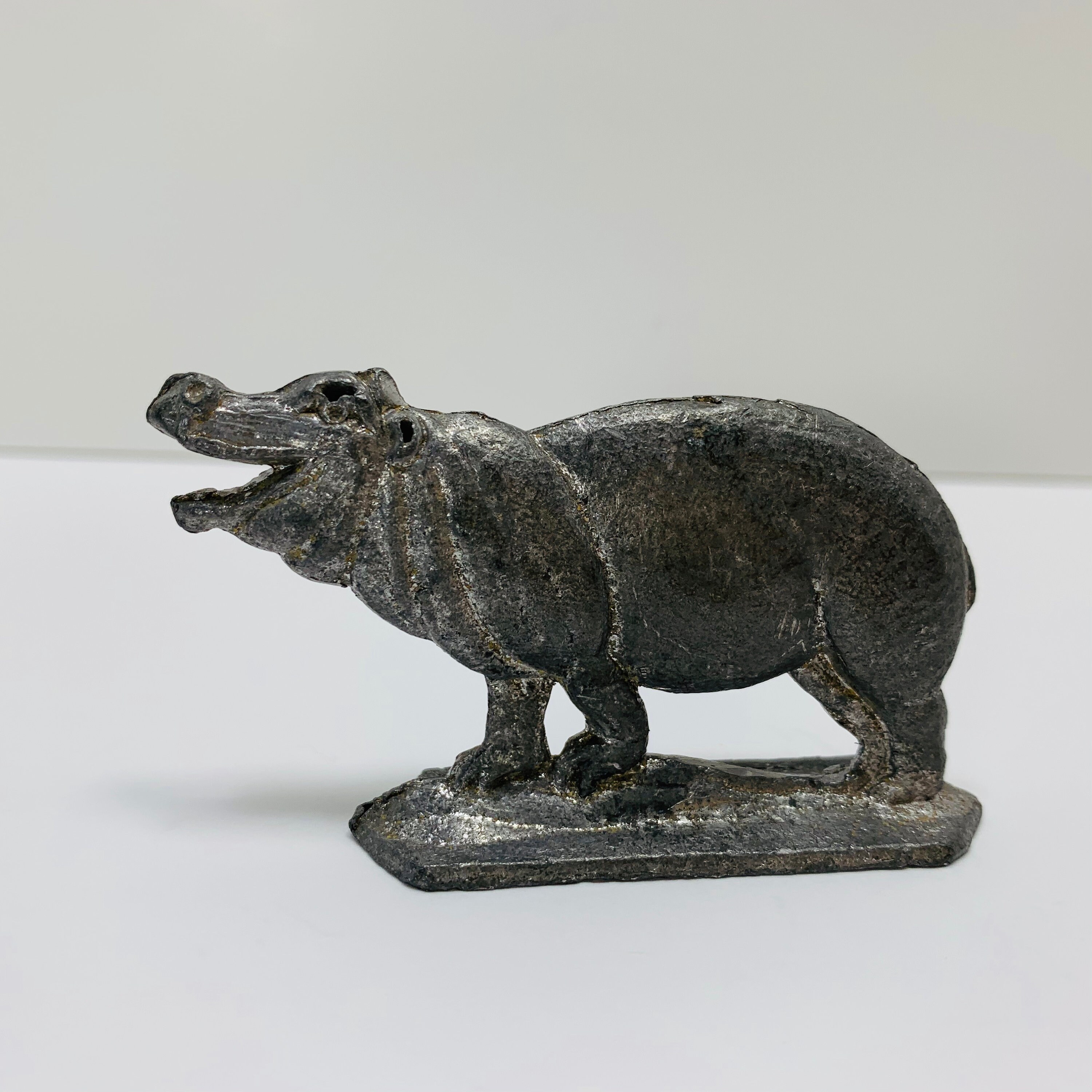 Vintage miniatura plomo o pewter Hippo figurine juguete Etsy