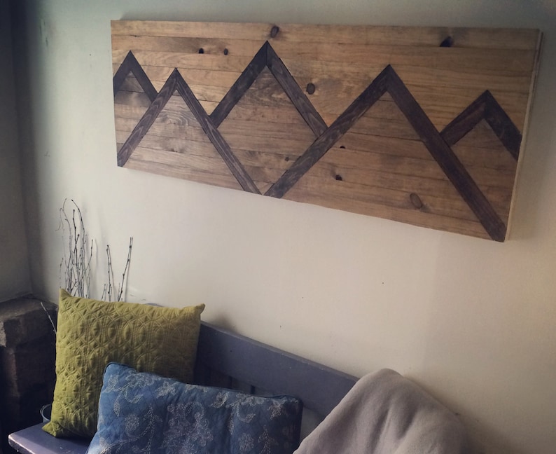 Wood Wall Art Mountain Range image 1