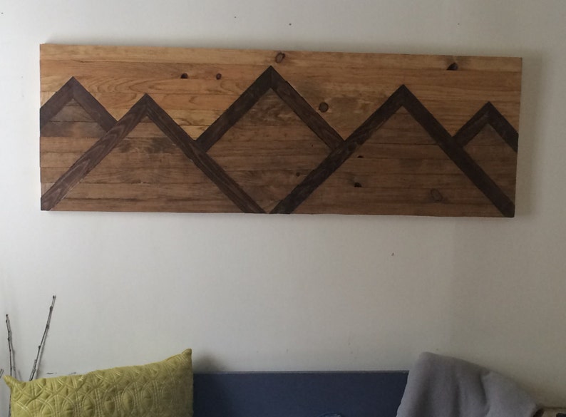 Wood Wall Art Mountain Range image 4