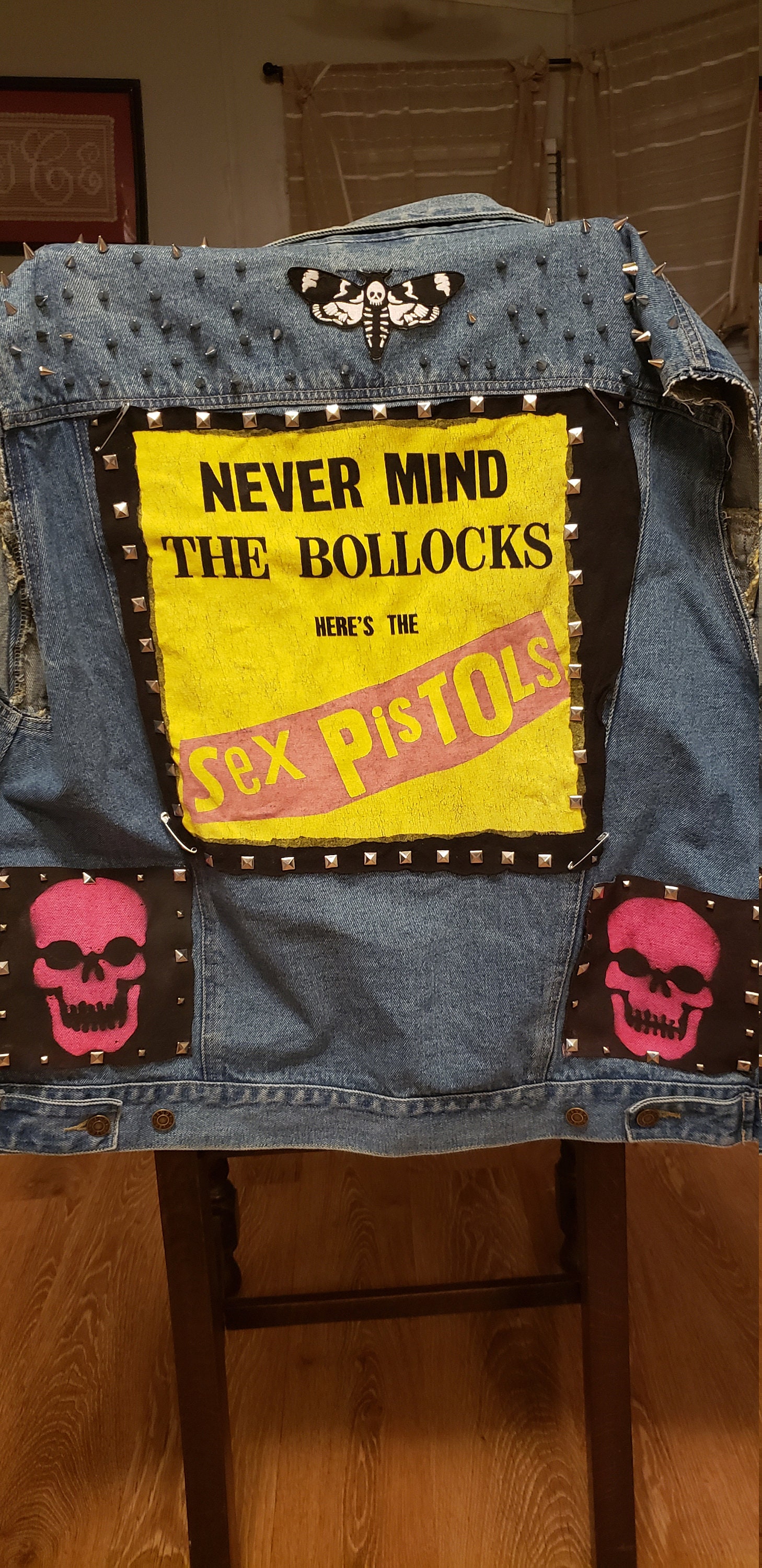 Vintage Denim Sex Pistols Vest Punk Handmade Diy Evil Dead Goth 