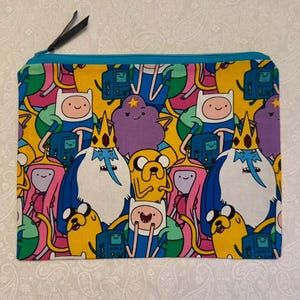 Adventure Time Zipper Pouch What The Lump Lumpy Space Princess Finn BMO Makeup Bag Coin Purse Cosmetic Toiletries Accessory Sunglass Holder
