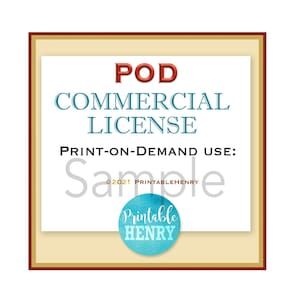 One (1) POD / Print on Demand Kommerzielle Nutzungslizenz / PrintableHenry - Unbegrenzter Absatz von Stückzahl