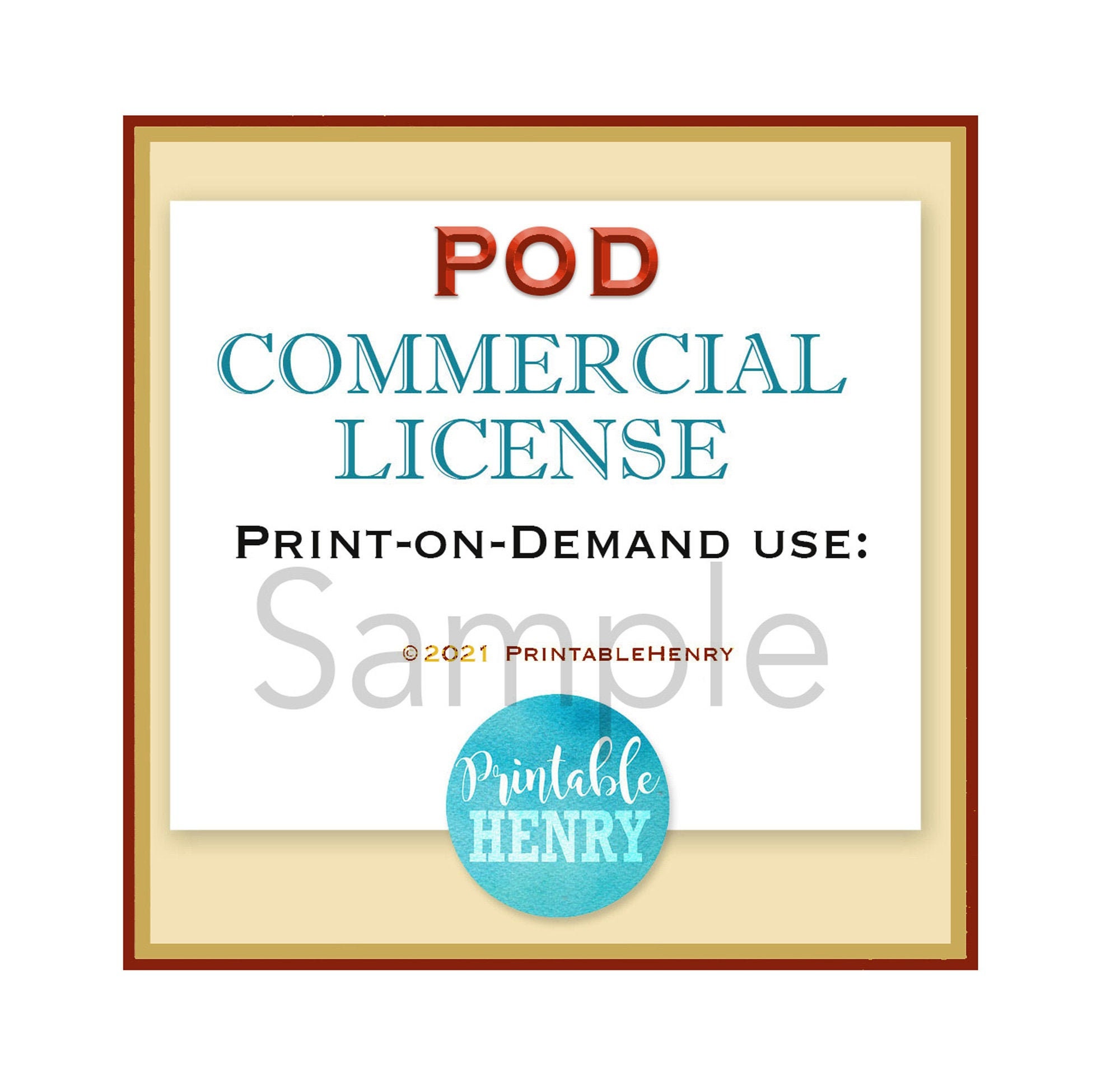 One 1 POD Print on Commercial Use /