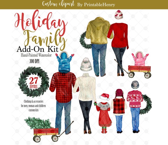 Urlaub Familie Portrat Clipart Add On Kit Erstellen Eine Etsy