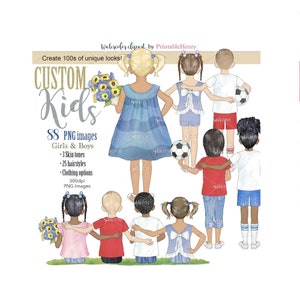 Kinder Clipart Rückansicht stehende Kinder sitzen Jungen Mädchen Porträt Schöpfer anpassbar Mädchen Jungen Aquarell Familie Illustration png