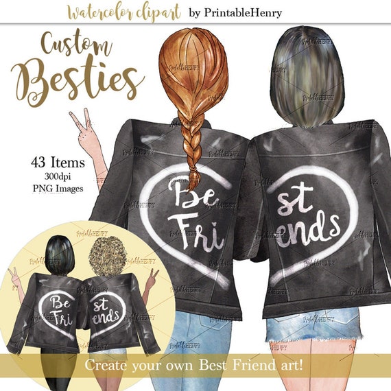 The Original Best Friends Portrait Clipart With Commercial Etsy The Original Best Friends Portrait Clipart With Commercial Etsy