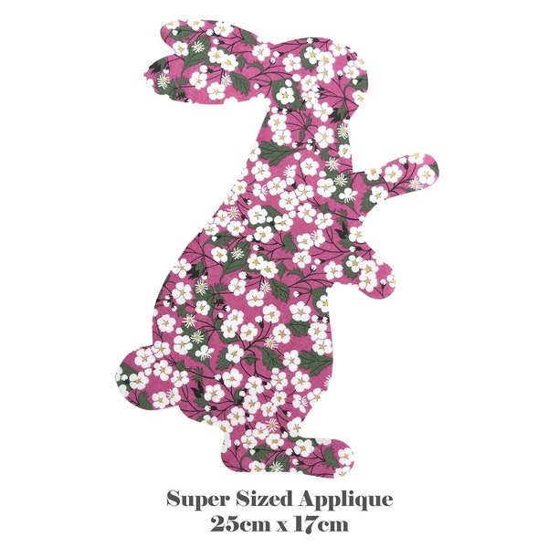 Applique thermocollante imprimé Liberty avec lapin de grande taille en 16 impressions