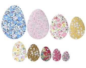 Liberty Print Adhesive Sticker Easter Eggs in 16 prints and 9 sizes