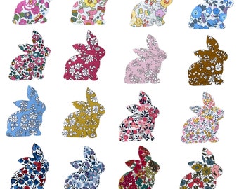 Liberty Print Applique Iron On Easter Bunnies in 16 prints and 3 sizes