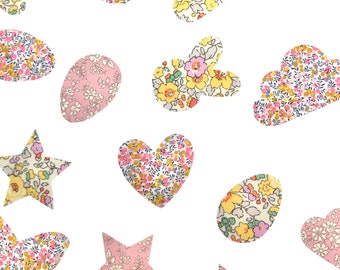 Liberty Print Applique Easter Shapes Iron On,  Bunny, Easter Egg, Bird, Butterfly, Heart, Star, Cloud, Betsy, Wiltshire, Capel