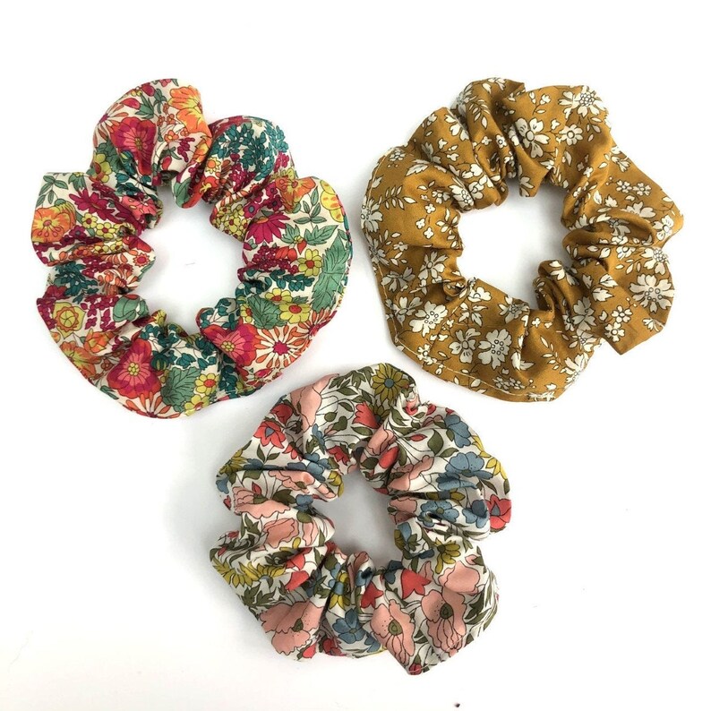 Set of 3 Liberty Print Tana Lawn Scrunchie Hair Accessories in a choice of prints