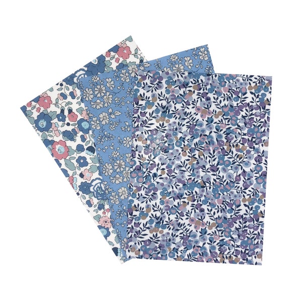 3er Set A4, A5 oder A6 selbstklebende Liberty Print Seiten