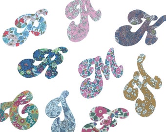 Liberty Print Applique 9cm Retro Style Iron On Letters Applique Letters for Personalising 16 prints Applique Initials Liberty Print Letters