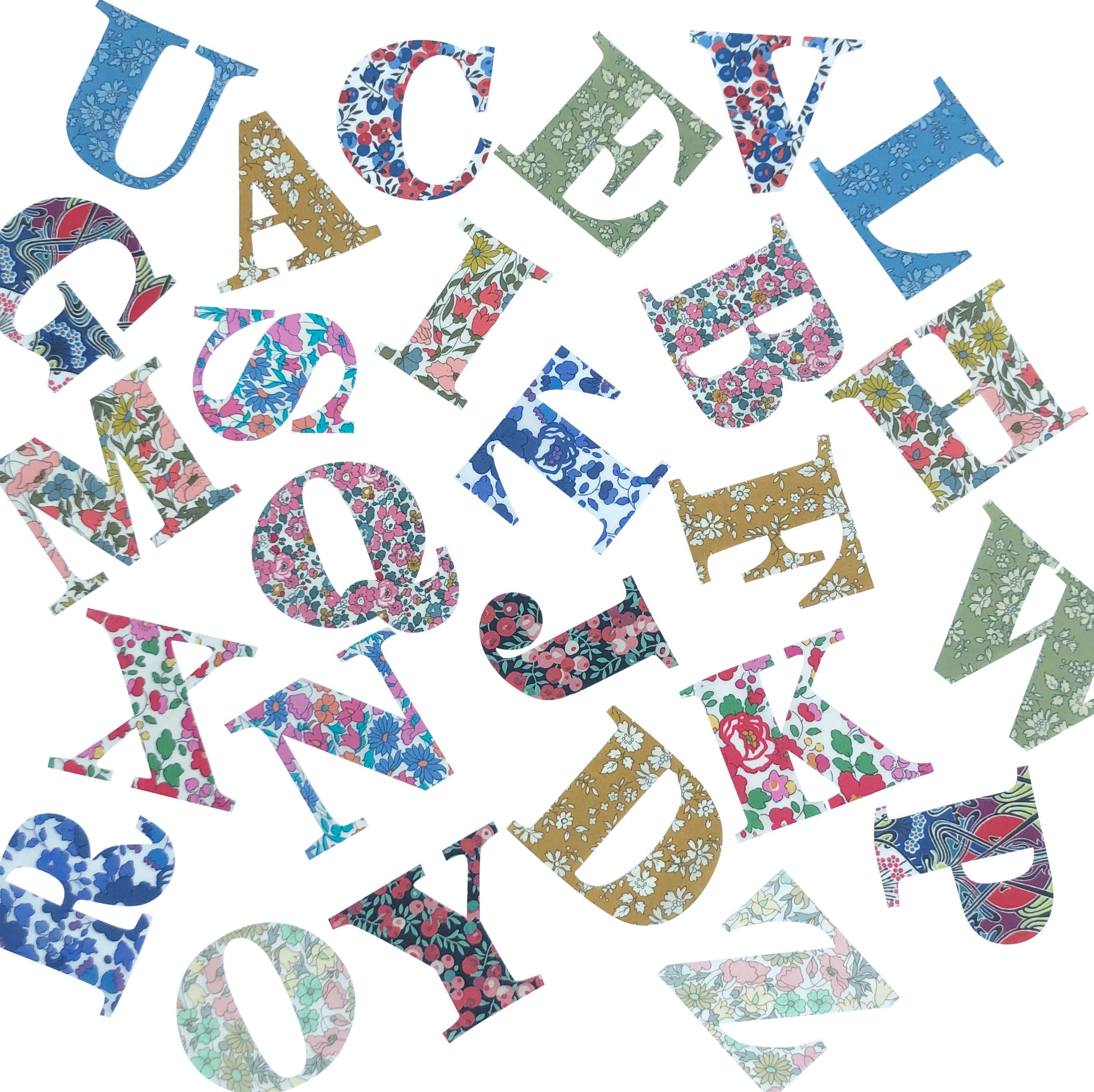 Liberty Print Applique 15cm Iron On Letters in 9 prints Etsy