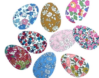 Liberty Print Iron On Applique Easter Eggs