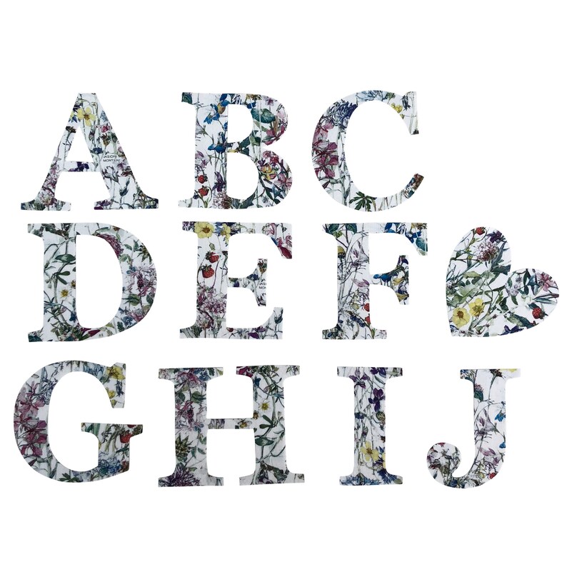 Liberty Print Wild Flower Applique Iron on Letters/numbers Etsy
