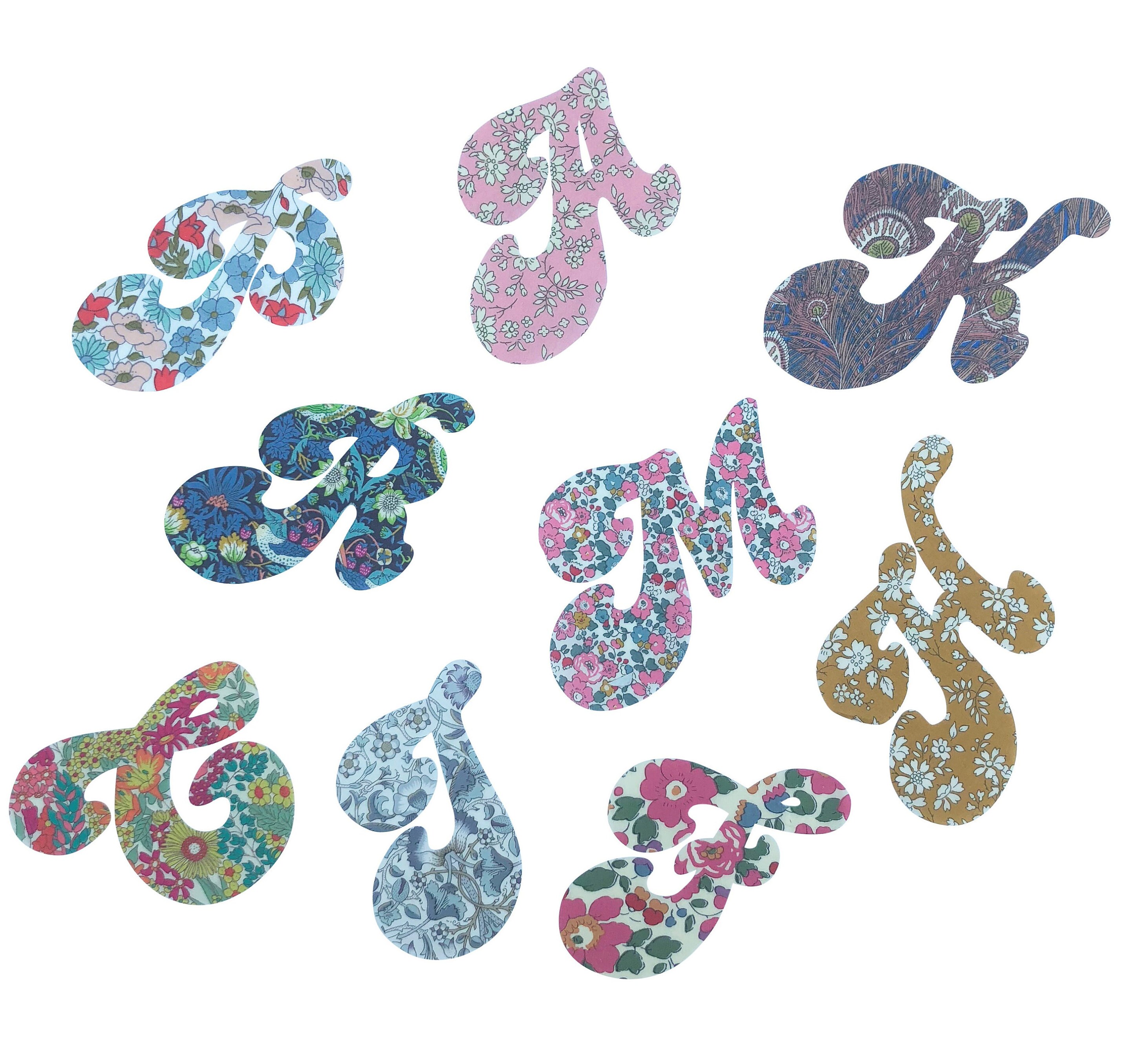 Liberty Print Applique 9cm Retro Style Iron On Letters/ Etsy