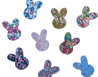 Liberty Print Iron On Applique Easter Bunnies