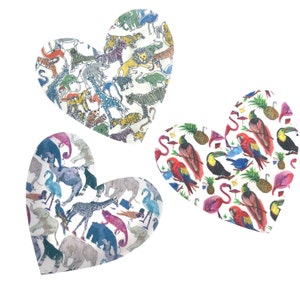 Applique Liberty Print Iron On Shapes in Children's Prints Queue For Zoo Birds of Paradise