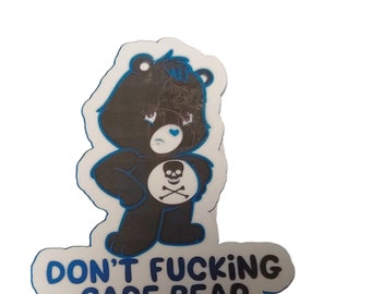 Don't care bear sticker