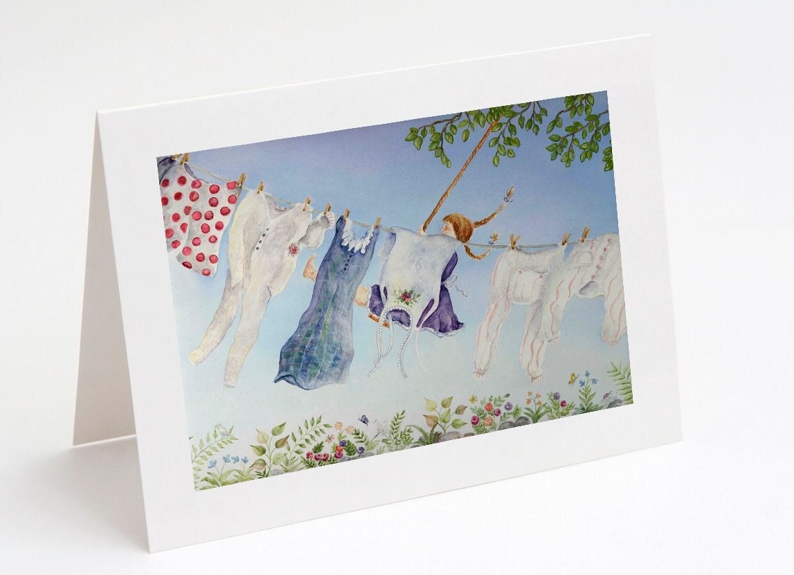 Girl on Swing Blank Notecard, Childhood Memories, Greeting Card Blank Inside, 4.25"x5.5" Notecard for Thank you, Invitations and more!