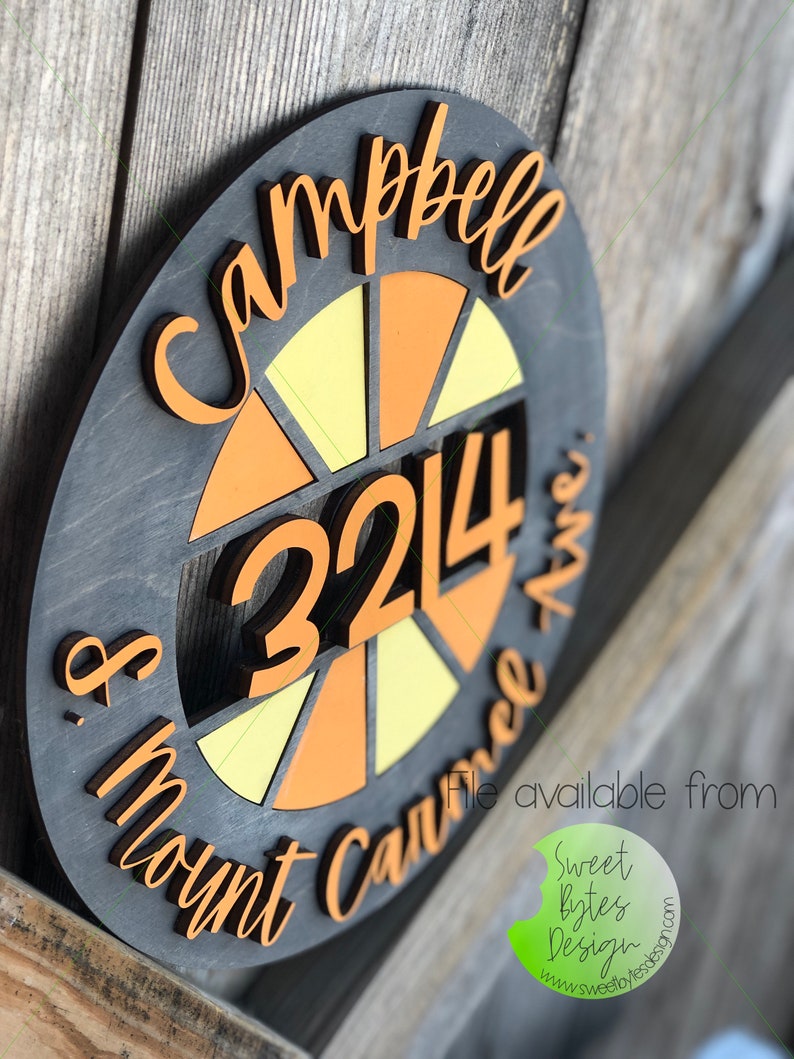 Address Sign Door Hanger Laser Cut SVG PDF File Includes Etsy