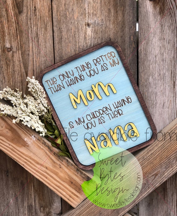 Download Digital File Mom Nana Mimi Granny SVG and PDF Glowforge Silhouette Home Décor Home & Living jan ...